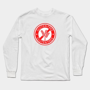 Red circle gluten free logo Long Sleeve T-Shirt